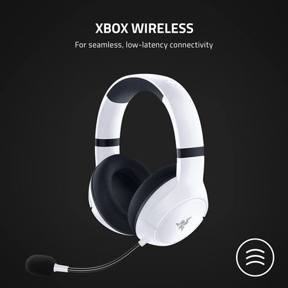 Kaira Wireless Gaming Headset for Xbox Series X|S, Xbox One: Triforce Titanium 50Mm Drivers - Cardioid Mic - Breathable Memory Foam Ear Cushions - EQ Pairing Button - Windows Sonic - White