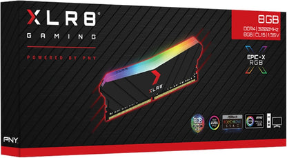 XLR8 Gaming 8GB DDR4 3200Mhz (PC4-25600) CL16 1.35V RGB Desktop (DIMM) Memory – MD8GD4320016XRGB